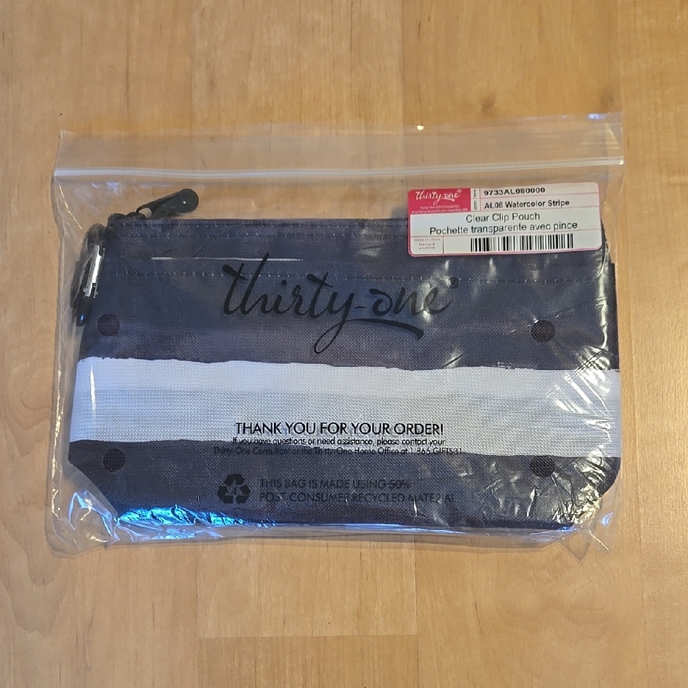Thirty-One Black and White Pouch